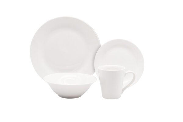 VAJILLA PORCELANA REDONDA BLANCA 16PCS WARENHAUS