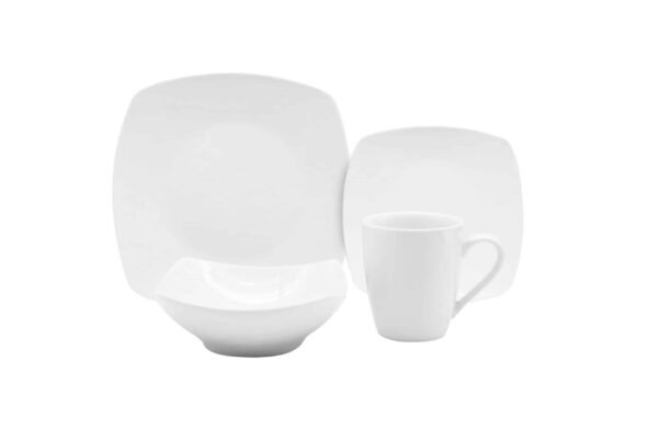 VAJILLA PORCELANA BLANCA 16PCS WARENHAUS