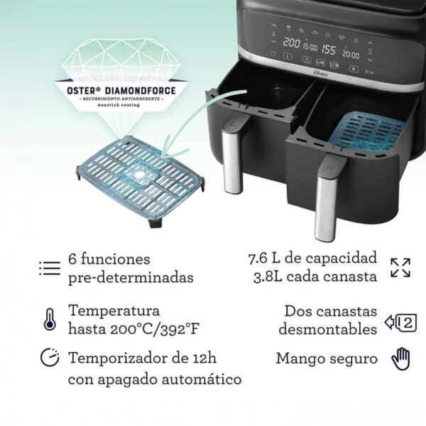 Freidora de Aire Dual 3.8 Litros Oster - Imagen 4